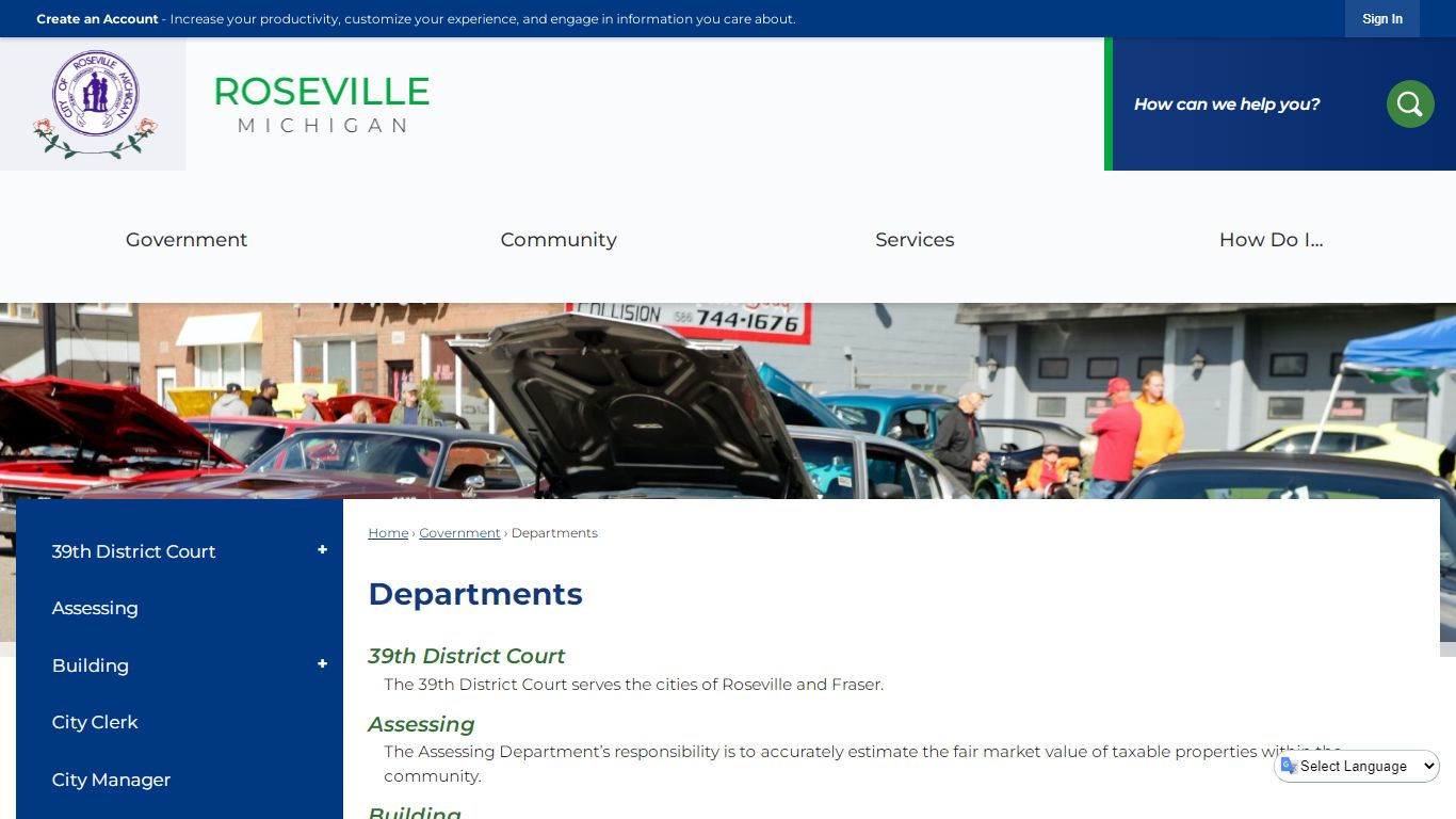 Departments | Roseville, MI